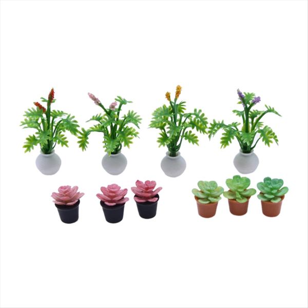 10 Pcs Mini Artificial Plant Miniature Decorations Flower Decor