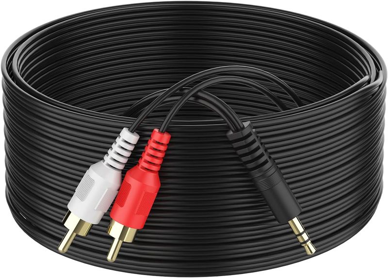 SlingTech 3.5mm Male To 2 Male RCA Cable - 10m