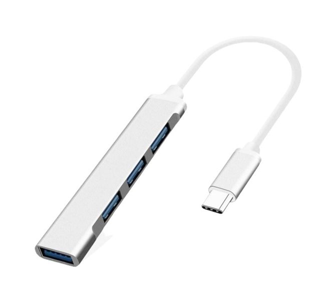 USB-C Hub with 1 x USB 3.0, 3 x USB 2.0 Ports - Silver
