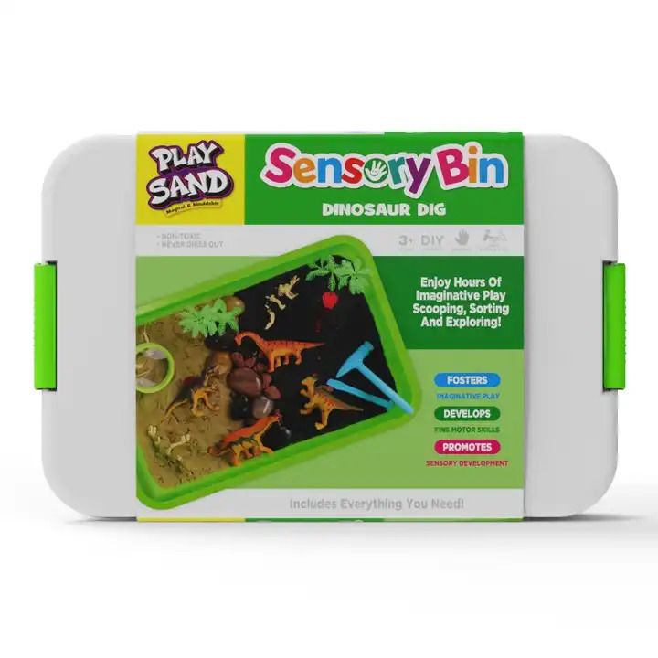 Dinosaur Shop Play Sand Sensory Bin Boys Kids Toy for Ages 3+ Shop