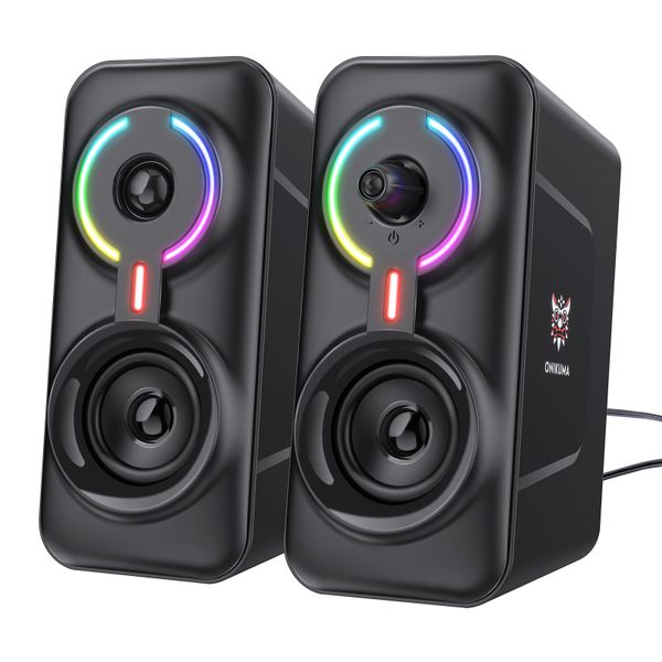 Onikuma - L6 Computer Speakers,PC Speakers for Gaming Bluetooth Wired RGB