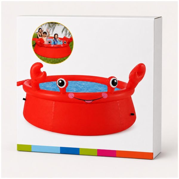 Inflatable Kids Splash Pool Crab-Themed 1.83m x 51cm
