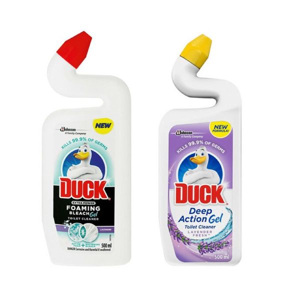 Duck Extra Power Foaming Bleach Toilet Cleaner and Deep Action - 2x 500ml