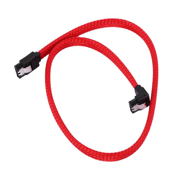 50CM SATA 3.0III SATA3 7pin 6Gb/s Data Cord with Nylon Sleeved(Red)