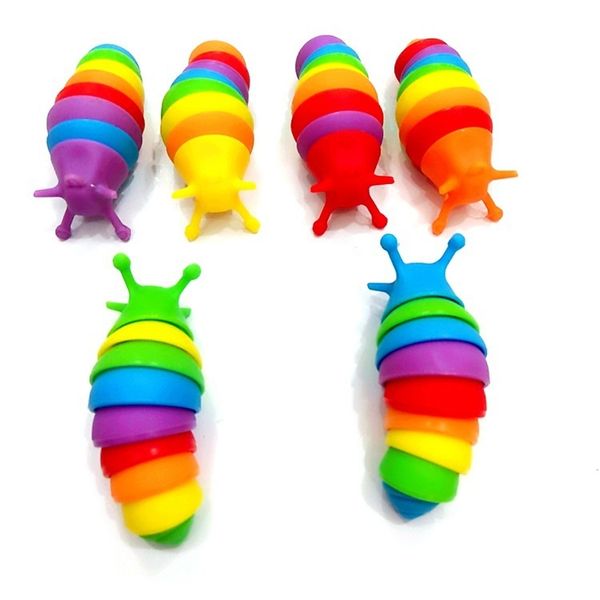 6 Pieces Fidget Slug Toy, Sensory Slug Fidget Toys for Kids &amp; Adults