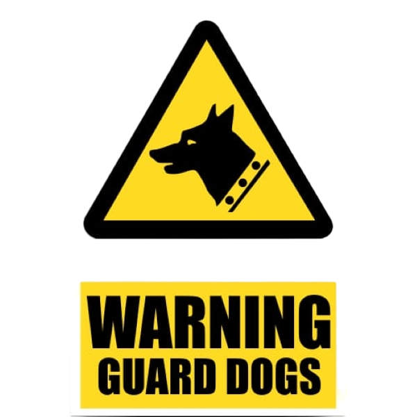 Warning Guard Dogs Sign 440x440 On Abs