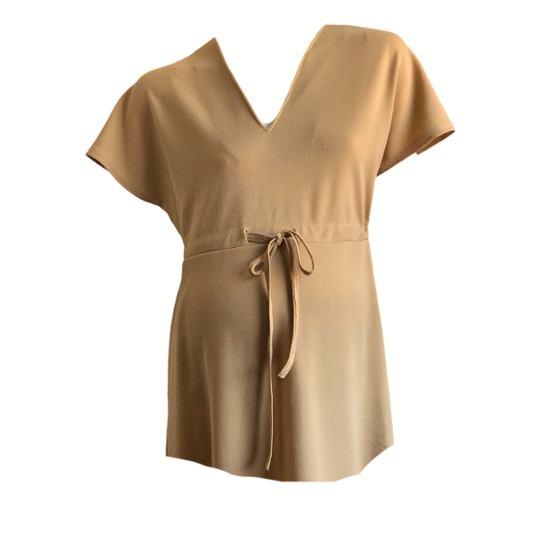 Stone Super Soft Summer Maternity - V-Neck Top - Extra Length