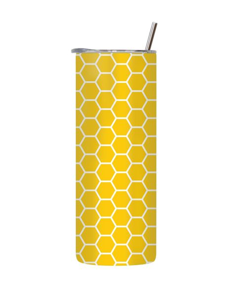 Bee-14 20 Oz Tumbler with Lid Straw Trendy Bees Pattern Graphic Present 209