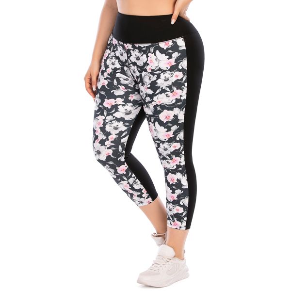 Iconix Plus Size Ladies Flower Power Leggings