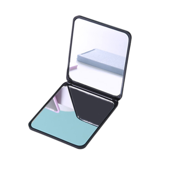 1 Piece Dual-Sided Mini Pocket Cosmetic Flip Mirror - Black