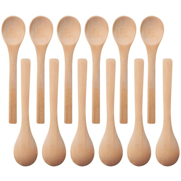30 Pieces Mini Wooden Condiments Spoons Honey Teaspoon Wood Color
