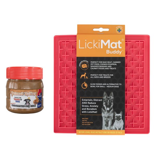 Lickimat Buddy Classic Pink Plus Pets Elite Peanut Butter