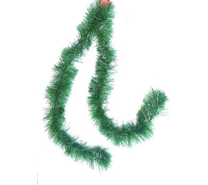 2m Christmas Tinsel Garland- Green (Pack of 2)
