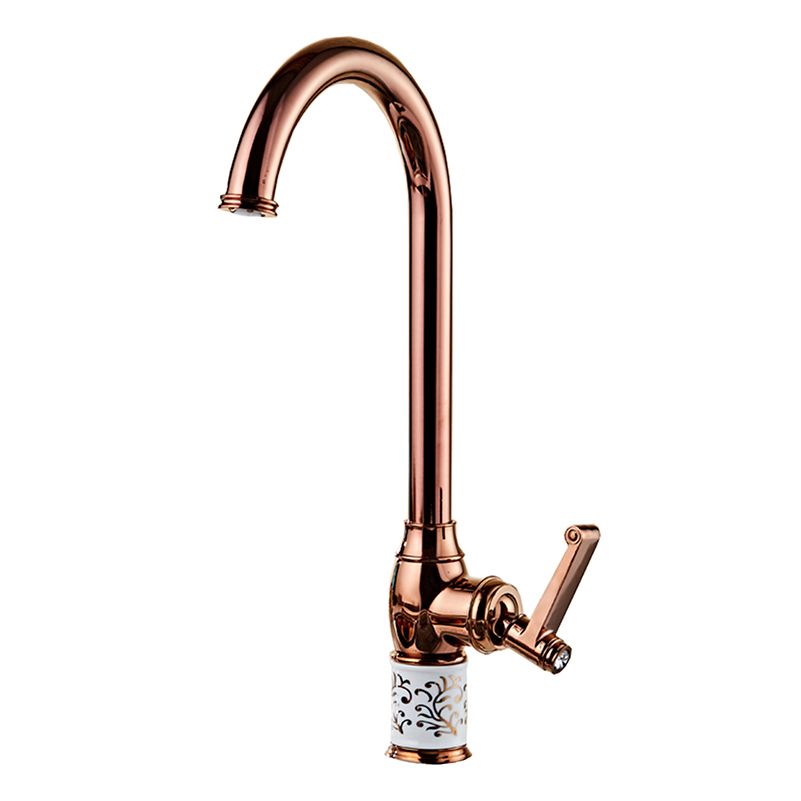 Modern Classy Long Rose Gold Basin Tap