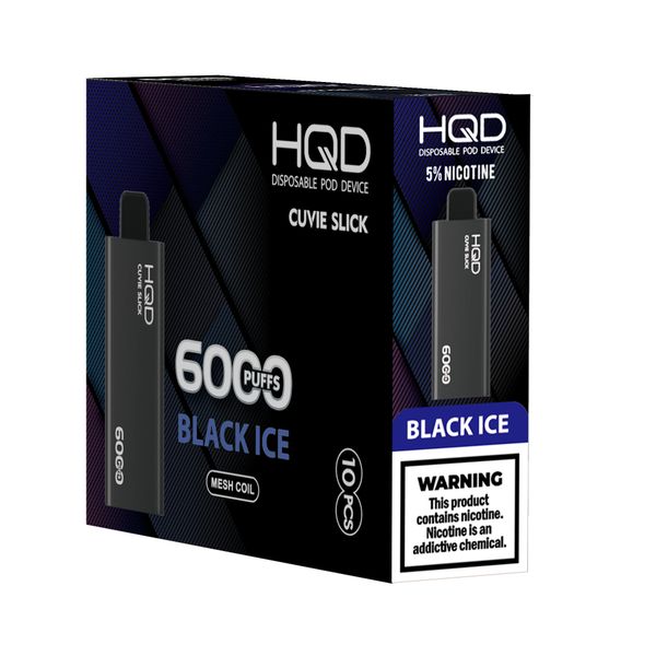 HQD Cuvie Slick 6000 Puff Disposable - Black Ice - (10 Pack)