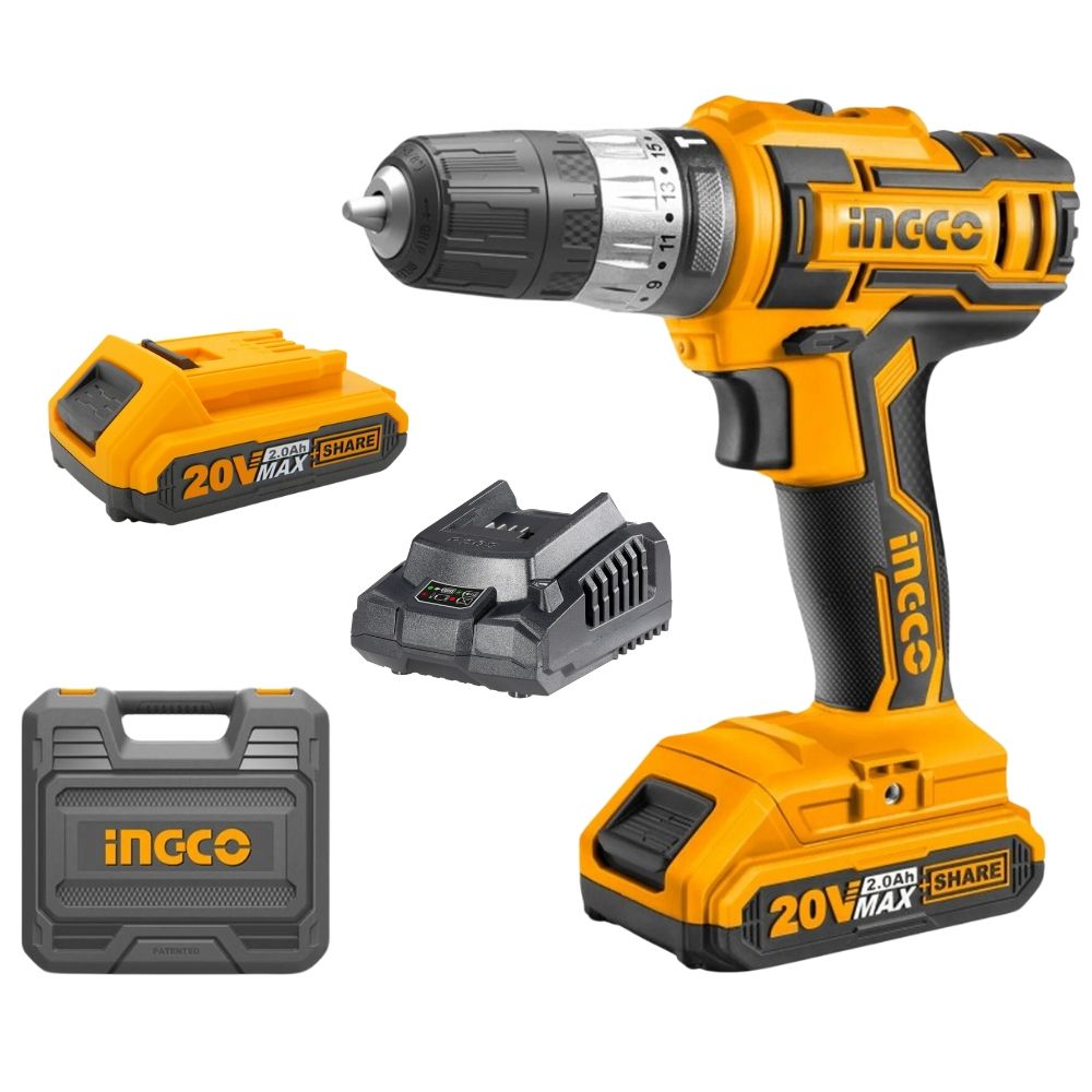 Ingco Cordless Impact Drill Li-Ion 20V with Carry Case Kit | Shop Today ...
