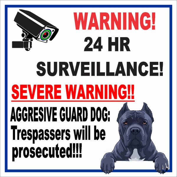 Guard of dog sign on ABS 44cm x 44cm.