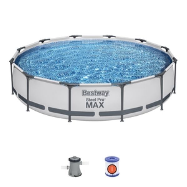 Bestway Steel Pro MAX Above Ground Pool Set 3.66 m x 76 cm- Grey