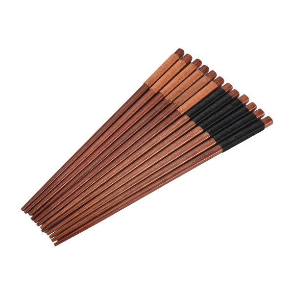 6 Pairs Wood Chopsticks, Reusable Dishwasher Safe, Non-Slip