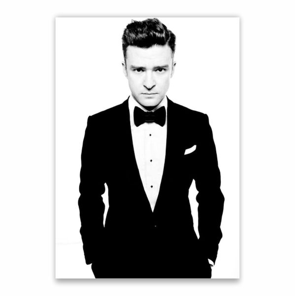Justin Timberlake Black And White Poster - A1