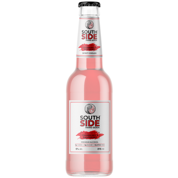 South Side Hard Soda - Cranberry &amp; Raspberry 24 x 275ml