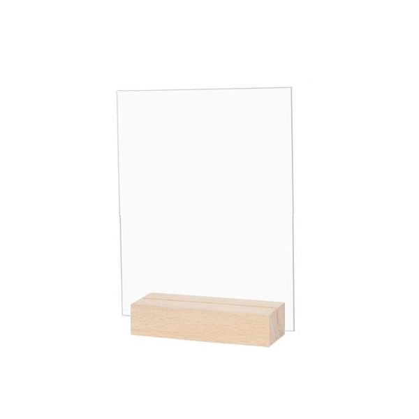 A6 Acrylic Blank Rectangular Blank Sign with Wooden Stand