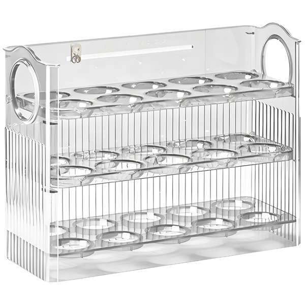 3-Layer Egg Container Egg Holder Egg Organizer Auto Flip Egg Storage Rack