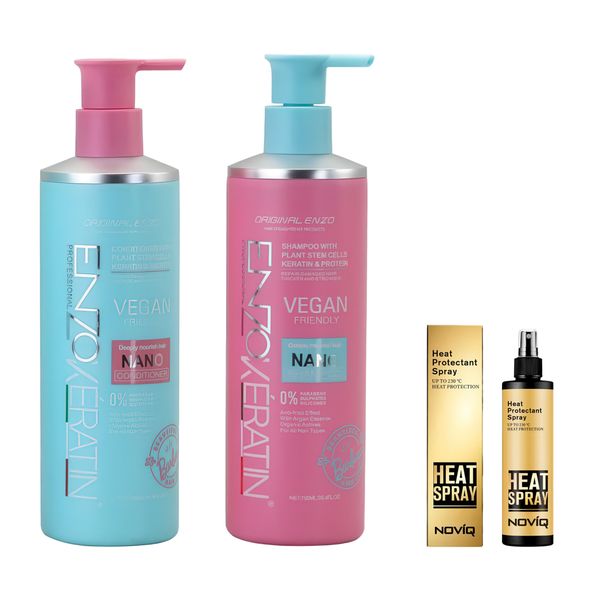Enzo Nano Vegan Hair Smooth Set for All Hair Types + NOVIQ Heat Spray 250ml