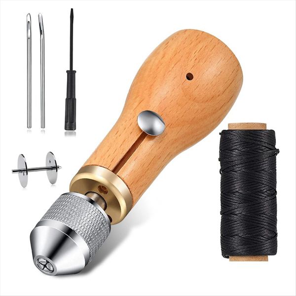 Leather Sewing Awl Kit Sewing Machine Lock Stitcher Thread Needles