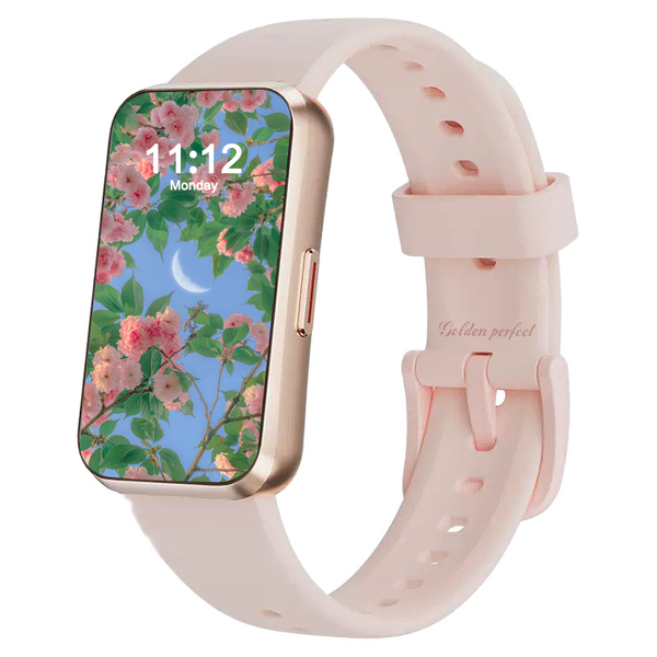 Golden Perfect Pink Smart Watch for Women - Bluetooth &amp; Music Control