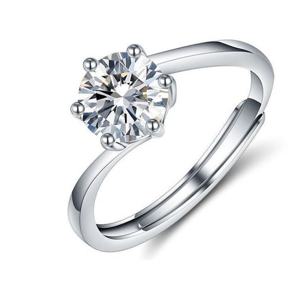 ZELTRYN 1 Carat Six Prong New Arm Ring Imitation Diamond Ring