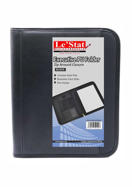 Le'Stat Executive PU Folder with Zip Around Closure