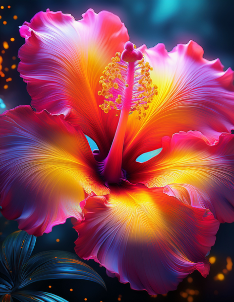 Canvas Wall Art Home Decor - Exotic hibiscus flower
