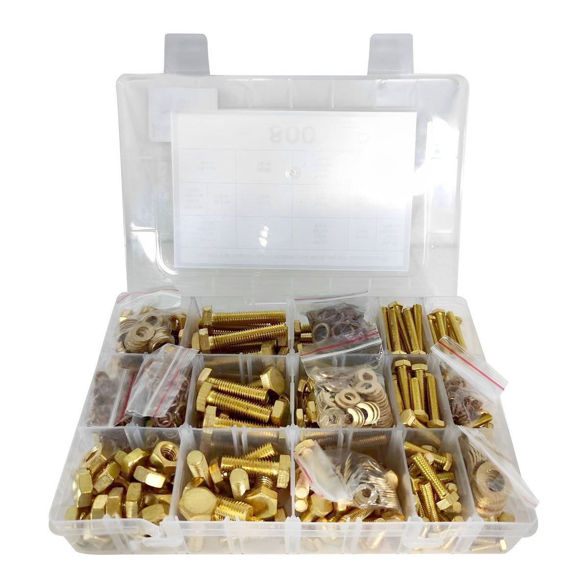 800 PCS M4/M5/M6/M8 Copper Alloy Fastener Screw Combination Bolts Set