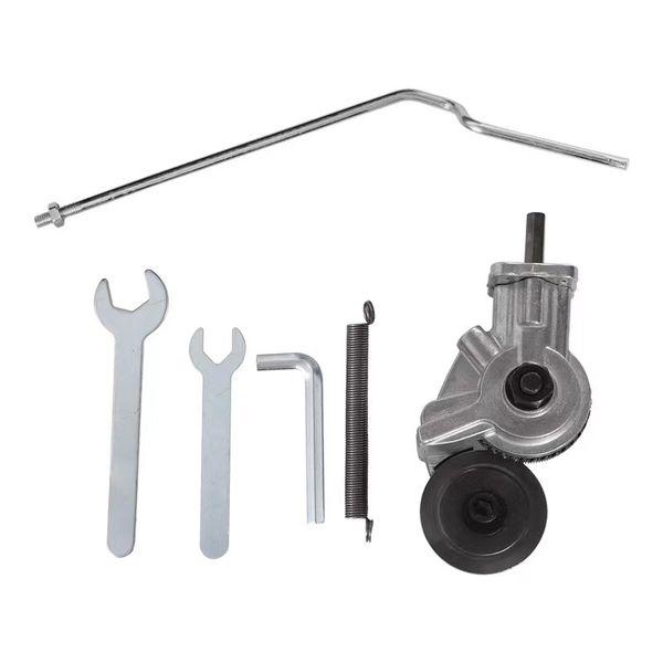 Handheld drill converted to metal plate cutter