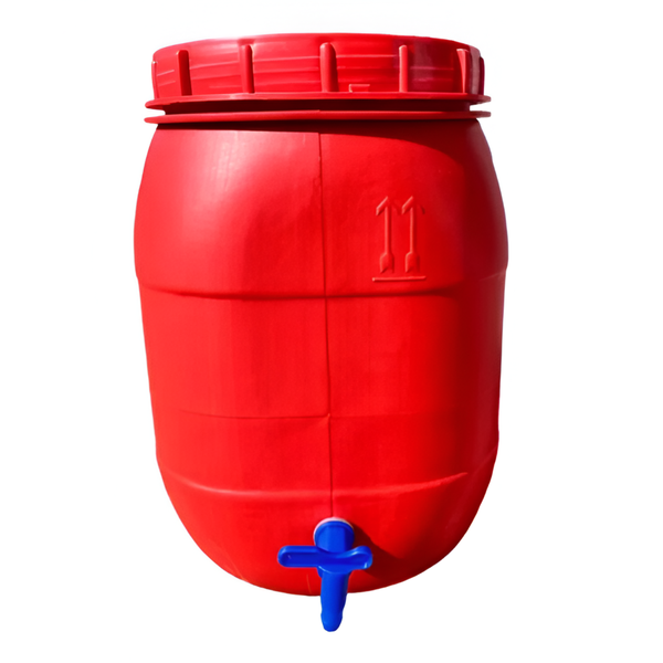 30L Grey Screw-Cap Drum with Dispensing Tap
