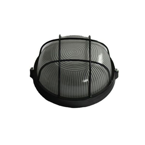 ACDC - 230VAC 12W Black LED Cage Bulkhead (6000K)