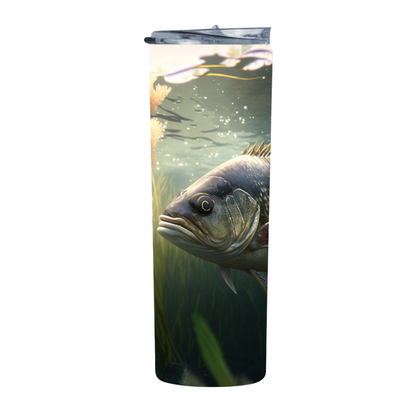 Underwater Bass Fish 20 Oz Straight Skinny Tumbler 009