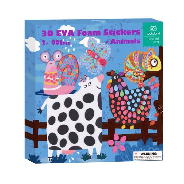 TookyToy 3D Animal-Themed EVA Foam Stickers Arts &amp; Crafts Kit