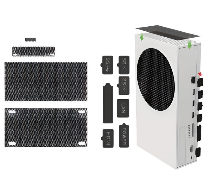 Dust Filter Kit With Silicone Dustproof Plugs Compatible With Xbox Series X