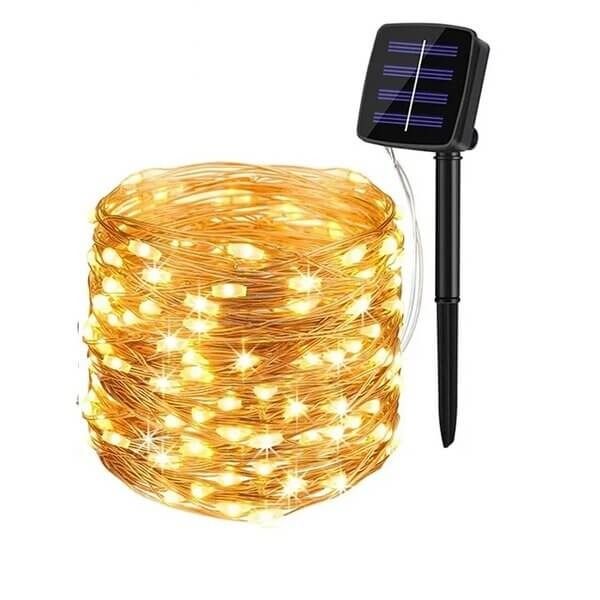 12M Solar String Copper Wire Fairy Lights-100LED