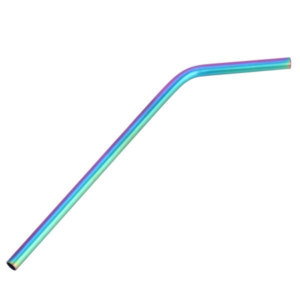 Portable Titanium Straw Set Reusable Bent Colorful Straws