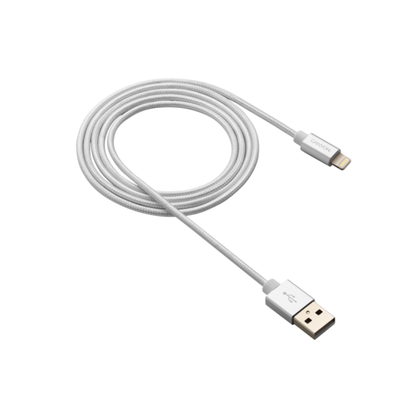 Canyon Apple 8-pin iPhone and iPad Braided Charge/Sync Cable - Pearl White