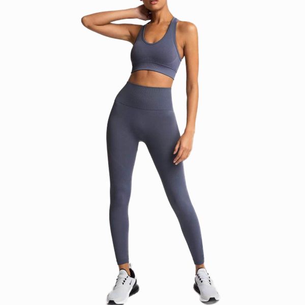 High Waisted Seamless Leggings with Matching Sports Bra - 2 Piece Set