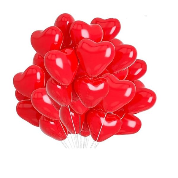 Set of 30 Red Heart-Shaped Balloons - Valentines day