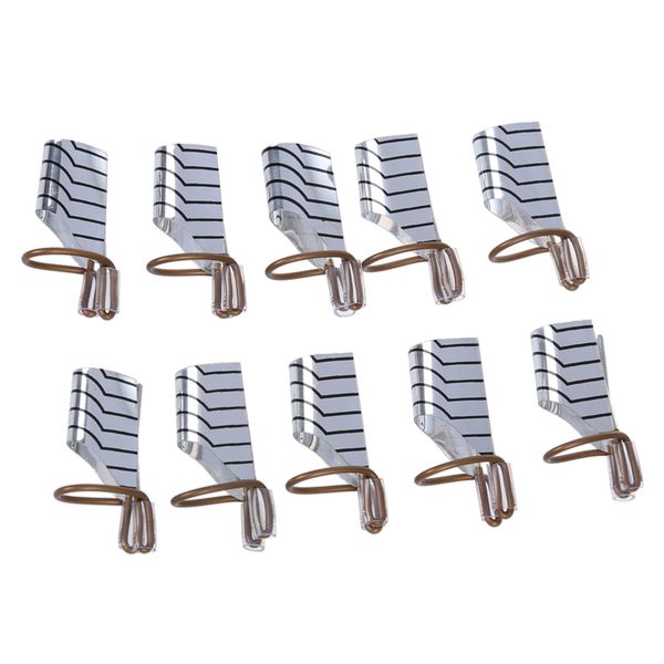 10 Pcs Nail Art Silver Foil Reusable Acrylic Uv Gel Forms Shape French