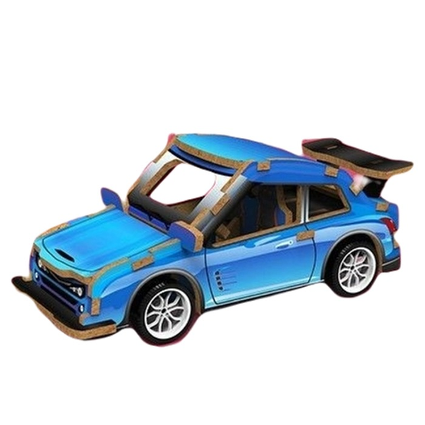 Wooden DIY 3D Sports Car Puzzle with Pull Back Gear Box - Set of 22
