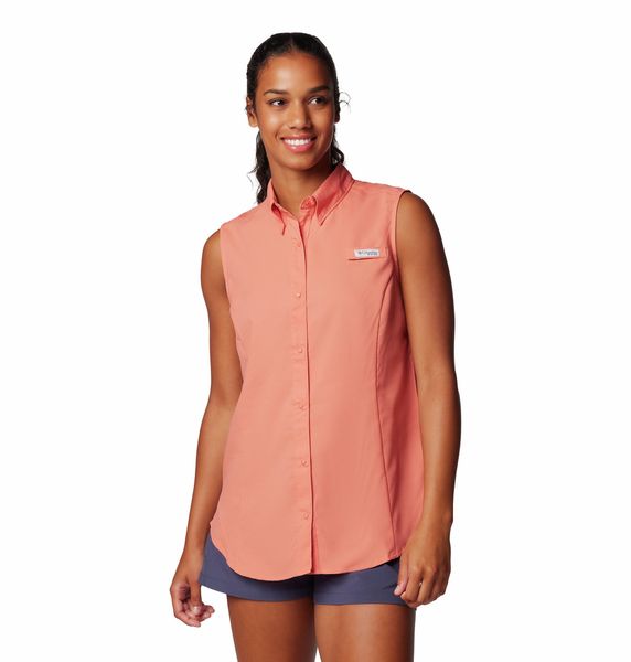Columbia Women's PFG Tamiami Sleeveless Shirt Faded Peach