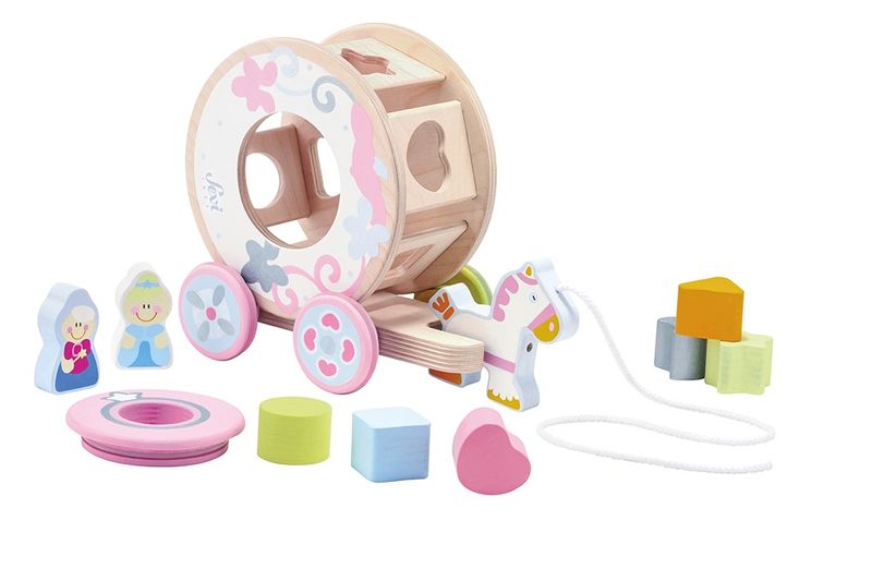 Sevi Wooden Pull Along Enchanted Princess Carriage - 24cm