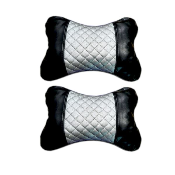 Car Sun PU Leather Neck Pillow - Set of 2